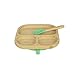 BIOZOYG Juego de Platos de bambú Cuadrados I Plato con Ventosa y Cuchara - Certificado FSC I Platos Madera de bambú p. niños - Plato y Cuenco para niños I vajilla bambú para bebés Cuadrada Verde
