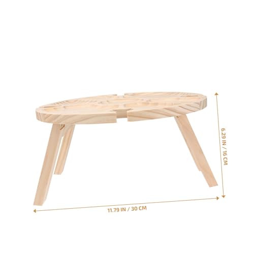 Table légère bois kaki Hemobllo pliable et compacte porte-verres