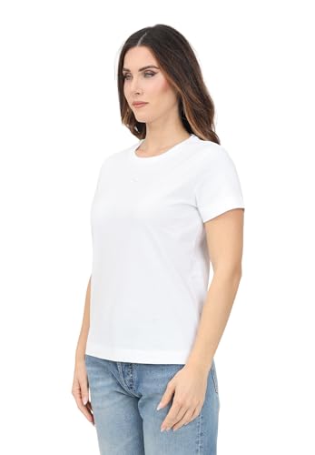 T-shirt blanc femme Pinko broderie Love Birds en coton