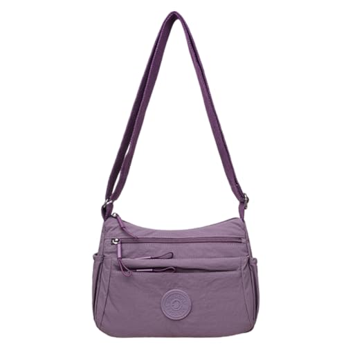 CHANGYUE Oxford Women Crossbody Bag Multipocket Messenger Messenger Bolso de hombro (púrpura)