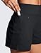 CRZ YOGA Women's Lightweight Mid Rise Hiking Shorts 4'' - Stretch for Athletic Summer Travel Outdoor Golf with Zip Pockets Black Medium