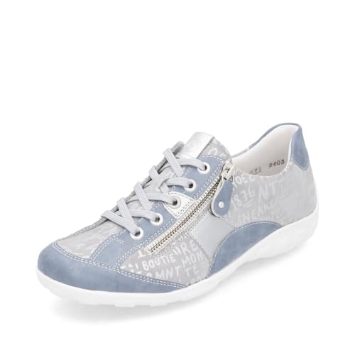 Remonte Femme Chaussures Basses R3403, Dame Chaussures Confortables,Semelle intérieure Amovible,Confortable,Lacets,Blau Kombi,39 EU / 6 UK