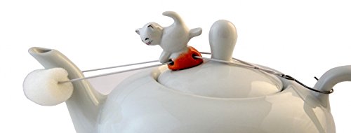 Tropfenfänger für Tee-oder Kaffeekanne 'Katze' handbemalt Cover