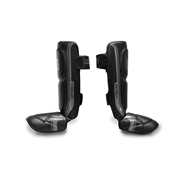 Sanabul-Core-Advanced-Series-Hook-and-Loop-Strap-Kickboxing-Muay-Thai-MMA-Shin-Guards Sanabul Core Advanced Kickboxing Shin Guards | High-Impact Foam, Ergonomic Design, and Secure Hook and Loop for Optimal Training | Muay Thai Shin Guards for Adults and Children (Gunmetal, L/XL)