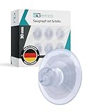 emico Saugnapf Ø 30 mm mit Schlitz - 10 Stück natur (klar) - Saugnäpfe aus langlebigem Weich-PVC - Rückstandsfrei & wiederverwendbar - Ideal für Lichterketten, Kabel & Deko