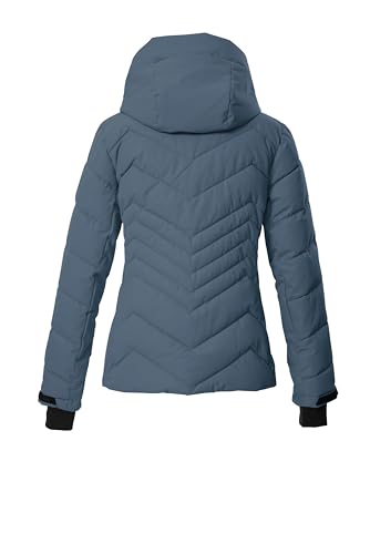 killtec Damen Skijacke/Steppjacke/Funktionsjacke in Daunenoptik mit Kapuze und Schneefang KSW 31 WMN SKI QLTD JCKT, taubenblau, 36, 43417-000