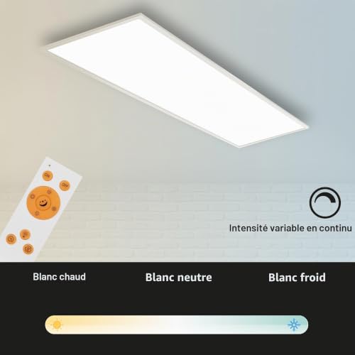 Panneau LED Briloner 36W telecommande plafonnier 3800 lm blanc dimmable - 6