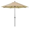 Deluxe auto tilt market umbrella 75ft outdoor patio deck pool backyard stand alone umbrella octagon heavy duty wbronze frame sunbrella fabric heather beige  urban country home decor