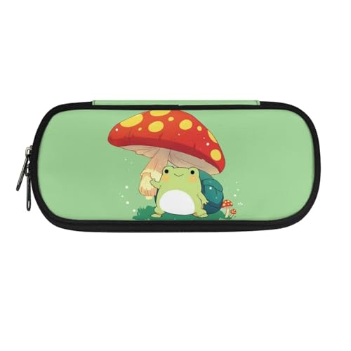 Image of Mushroom Frog Pencil Case for Girls 6-8 8-10 10-12 School Pen Holder Teen Pencil Bag Multifunction Stationery Organzier Travel Cosmetic Bags Purse School Office Classroom Desk