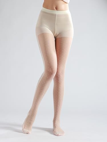 Image of Sahabowi Women Tights, Sheer High Waist Pantyhose, Vintage Control Top Stockings, Siwa7