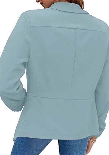 Image of YMING Womens Open Front Work Blazer Business Long Sleeve Jackets Solid Color Office Short Cardigans