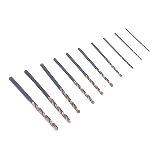 Emoshayoga Juego de Brocas HSS Eficiente, Herramienta Resistente Al Desgaste para Tallado de Mini Perforación Helicoidal, 10 Piezas de 0,8 a 3,0 Mm