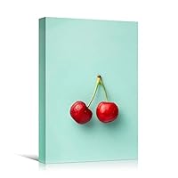 Canvas Wall Art Cherry Portrait Chic Citrus Colorful Fruit Kitchen Multicolor Photography - 12x18 inches