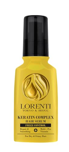 LORENTI TOKYO & SEOUL Serum de queratina para el cabello, 125 ml, para tratamiento antiencrespamiento de cabello seco, quebradizo y dañado, sueros para el cuidado del cabello, tratamiento capilar
