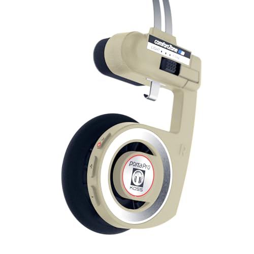 Image of Koss Porta Pro Wireless 2.0 Bluetooth Retro Style, On-Ear Headphones, 20+ Hour Battery, USB-C Charging, Microphone, Analog Audio Pass Through, Rhythm Beige
