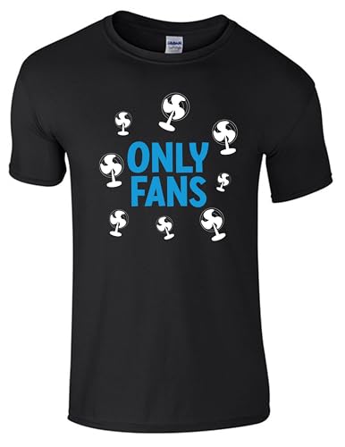Mens Only Fans Tshirt|Funny Novelty Comical Adult Sexy Model Social Media Fan Site Rude Crude Naughty Unisex t-Shirt| Regular Fit 100% Cotton tee Shirt for UK Men/Women Black