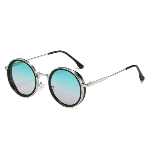 Lunettes de soleil rondes rétro punk mixtes verres dégradés protection solaire UV400