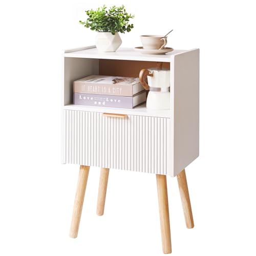 Aibiju Bedside Table with Storage Drawer, Modern Bedside Cabinet ...