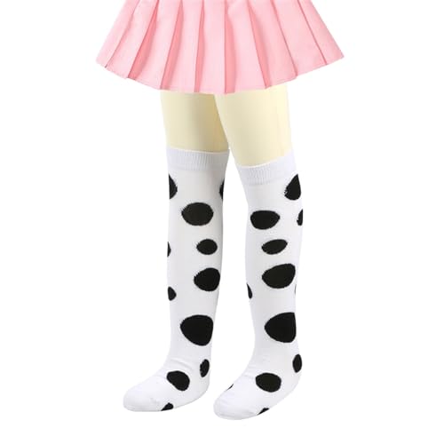 Kids Girls Thigh High Socks Japanese Vintage Big Pattern School Uniform Long Tube Socks Over Knee Stockings4
