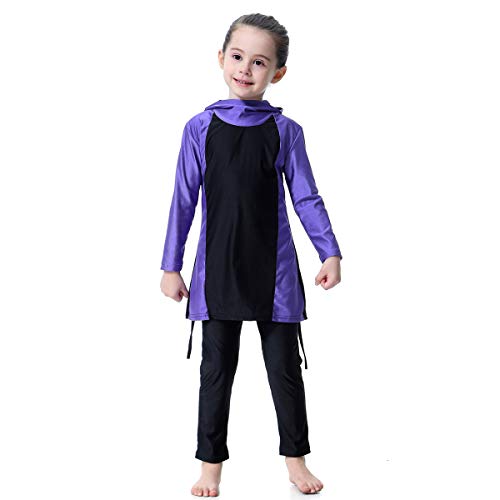 HANYIMIDOO Muslim Islamic Girls Full Cover Long Sleeves Two Pieces Swimsuit2
