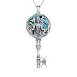 MONGAS Hecate Necklace Sterling Silver Triple Moon Pendant Necklace Witchy Jewelry Hecate for Women