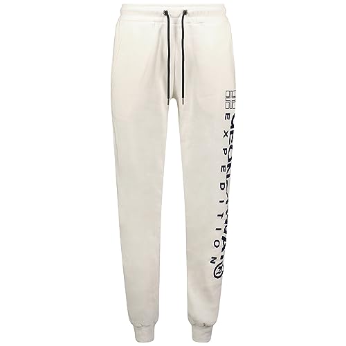 Geographical Norway Jogginghose Style - Sportbekleidung Komfortabel Weich - Überbekleidung Mann Lässige Baumwolle - Herbst Winter Frühling Sommer (Elfenbeinweiß XXL)