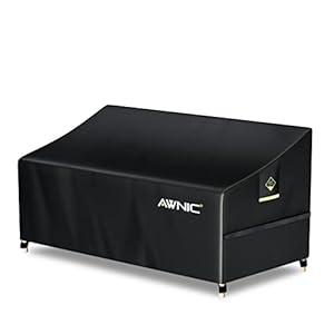 Awnic Abdeckung für 2 Sitzer Lounge Sofa Outdoor Rattansofa Abdeckung Schutzhülle für Gartensofa Wasserdicht 420D Polyester 160x85x61/71cm