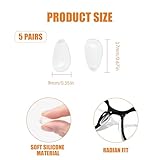Silicone Glasses Nose Pads, 5Pairs Stick on Non-Slip Nose Pad D Shape Push on Nose Pads, Spectacle Nose Pads Soft Comfortable Eyeglass Ear Hook Sleeve for Glasses Eyeglasses Sunglasses(Transparent) - Image 2