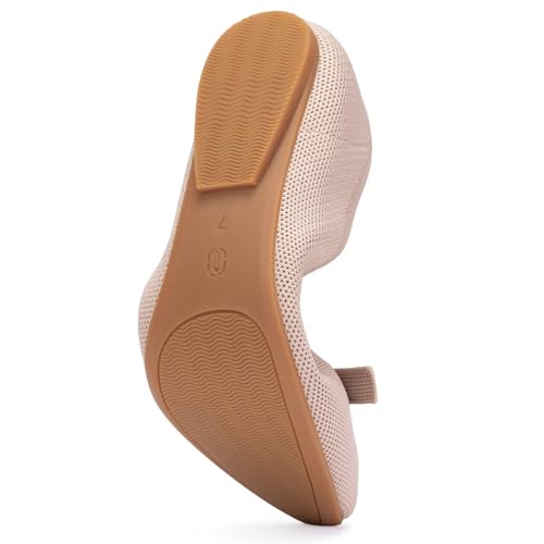 Image of Frank Mully Ballet Flats for Women Dressy Squared Toe Knit Flat with Bowknot Casual Comfortable Slip-On Work Business Shoes for Daily Casual