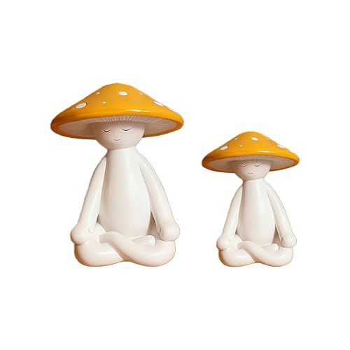 Décorations de paysage avec figurines de champignons en résine de jardin