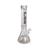  Bong de cristal, diseño de rayas, 350 mm de altura, diámetro 125/50 mm, pulido 18/8, 420QUEENZ
