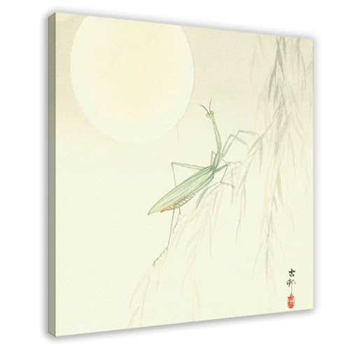 Impression sur toile mante priante Ohara Koson 40x40 cm