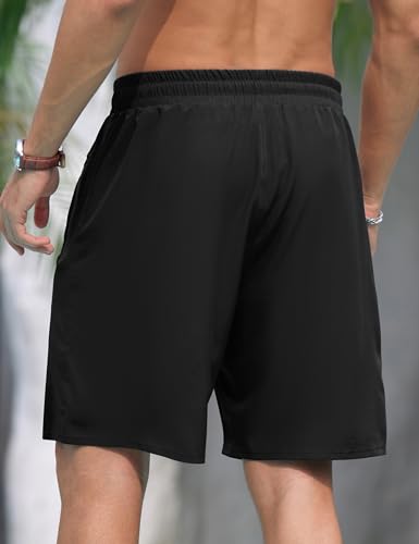 Cysincos Mens Swim Trunks with Compression Liner 7" 2 in 1 Quick Dry Swimming Swimwear Board Shorts with Zipper Pockets2