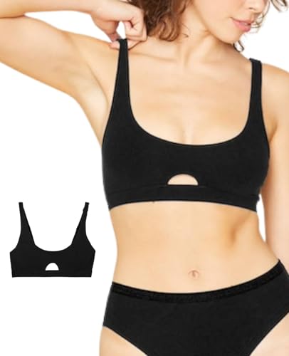 Subset Keyhole Soft Bra – Organic Cotton, Wireless, Breathable, Supportive, Regular & Extra Cup Room, Elevated Essentials
