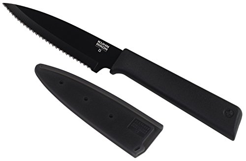 Kuhn Rikon Colori+ Serrated Paring Knife, 4″, Graphite Kuhn Rikon Colori+ Serrated Paring Knife, 4″, Graphite