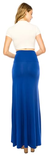 Image of URBAN K Womens Basic Foldable High Waist Regular and Plus Size Maxi Skirts