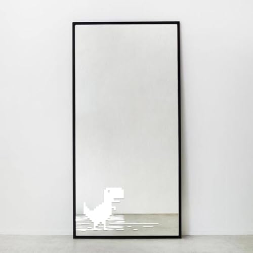 Image of Sticker for Glass & Mirrors| Minimal Vinyl Decal for Bedroom Bathroom & Cafe | Self-Adhesive Waterproof Quote Mirror Sticker | Aesthetic Decals (No Connection Dino, Small, Matt White)
