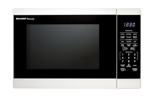 SHARP Countertop Microwave Oven with Removable 12.4' Carousel Turntable, 1100 Watt, 1.4 Cubic Feet, White