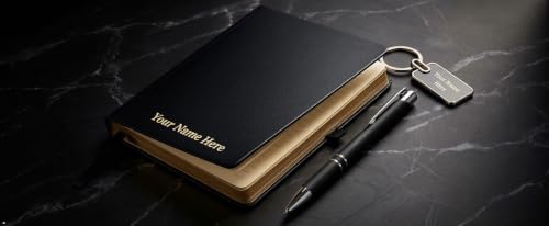 Image of Personalized Diary, Metal Pen & Keychain Set | Size A5-192 Page Writing Journal | Engraved Gift Set for Office, Corporate Events, Diwali, Christmas & Special Occasions | Bestsellers | Perfect For Corporate Gifting