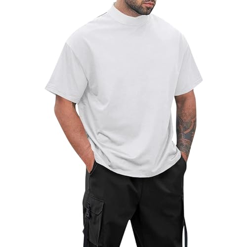 T-shirt homme manches longues col semi-haut coupe slim casual jeune