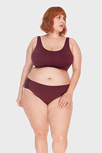 Sunkini Laterais Franzidas Plus Size Vinho