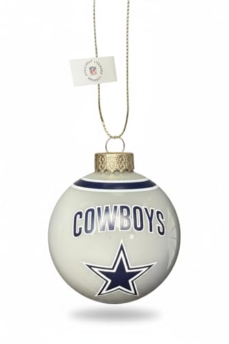 Dallas Cowboys Glass Ball Ornament - Limited Edition FOCO Cowboys Ornament - Represent The NFL-NFC East and Show Your Team Spirit with Officially Licensed Dallas Football Holiday Fan Decorations