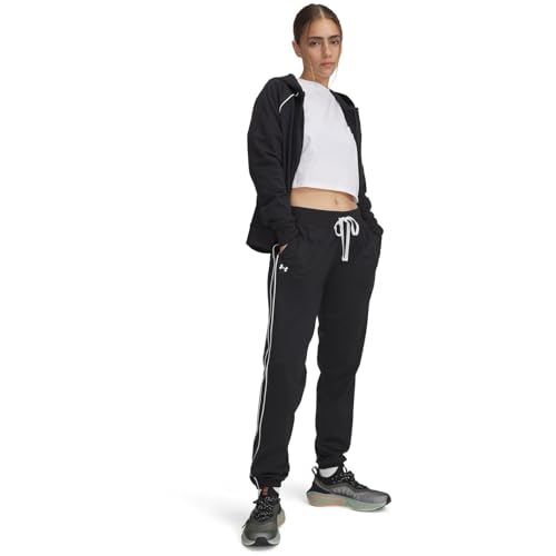 Survêtement Under Armour Rival Tricot noir pour femmes pour le sport