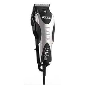 Wahl Pro Animal Deluxe U-Clip – Dog & Cat Trimmer with 3 Cutting Lengths & 7 Attachment Combs – Premium Grooming Tools for Light & Medium Coats – Black & Chrome