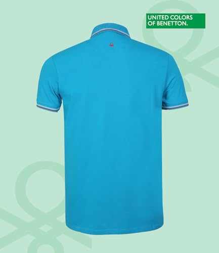 Image of United Colors of Benetton Polo T Shirt | Collar Tshirts | Half Sleeves Plain T Shirt | Solid Polo T-Shirt with Colored Collar Tipping