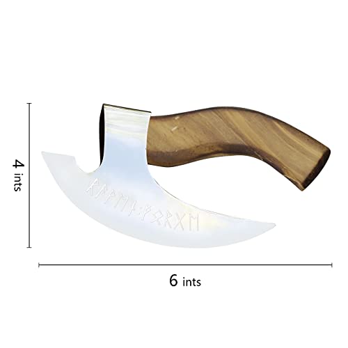 Viking Stainless Steel Pizza Cutter Pizza Axe Authentic Medieval Pizza Cutters，Pizza Slicer Axe With Wooden Handle & Leather Sheath，Novelty Kitchen Tools For Pizza Oven Accessories #TOP4