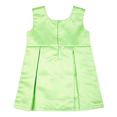 Image of SELVEL Baby Girls Frock Dress | Pleated Knee-Length Satin Dress (STN-PB-0361)