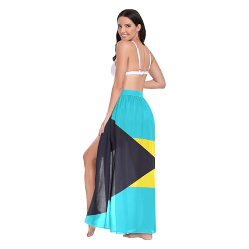 GuoChe Falda de natación para mujer, pareo, traje de baño, ropa de playa, club, talla M, bandera nacional de las Bahamas