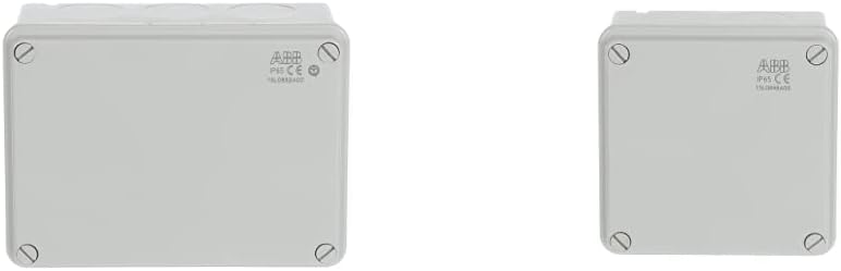 IP65 Waterproof Junction Box ABB Electrical Box Outdoor Cable Connector (100 x 100 x 50 millimetres) & IP55 External/Outdoor Waterproof Junction Box, 220X170X80mm, 1SL0856A00