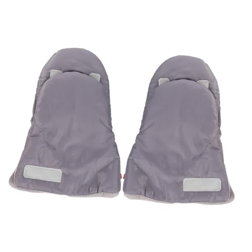 GALPADA 2 Pairs Stroller Gloves Compatible Fleece Pushchair Hand Warmers (grey)